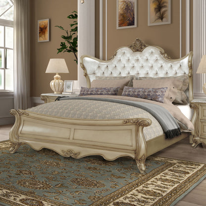 Monique - 5/0 Queen Panel Footboard & Slats - Champagne