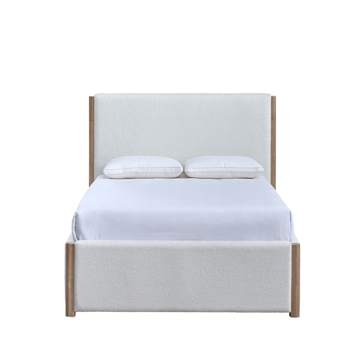 Anika - 6/6-5/0 King/Queen Upholstered Side Rails - White / Natural