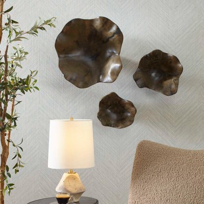 Two Wood - Wall Decor (Set of 3) - Mocha