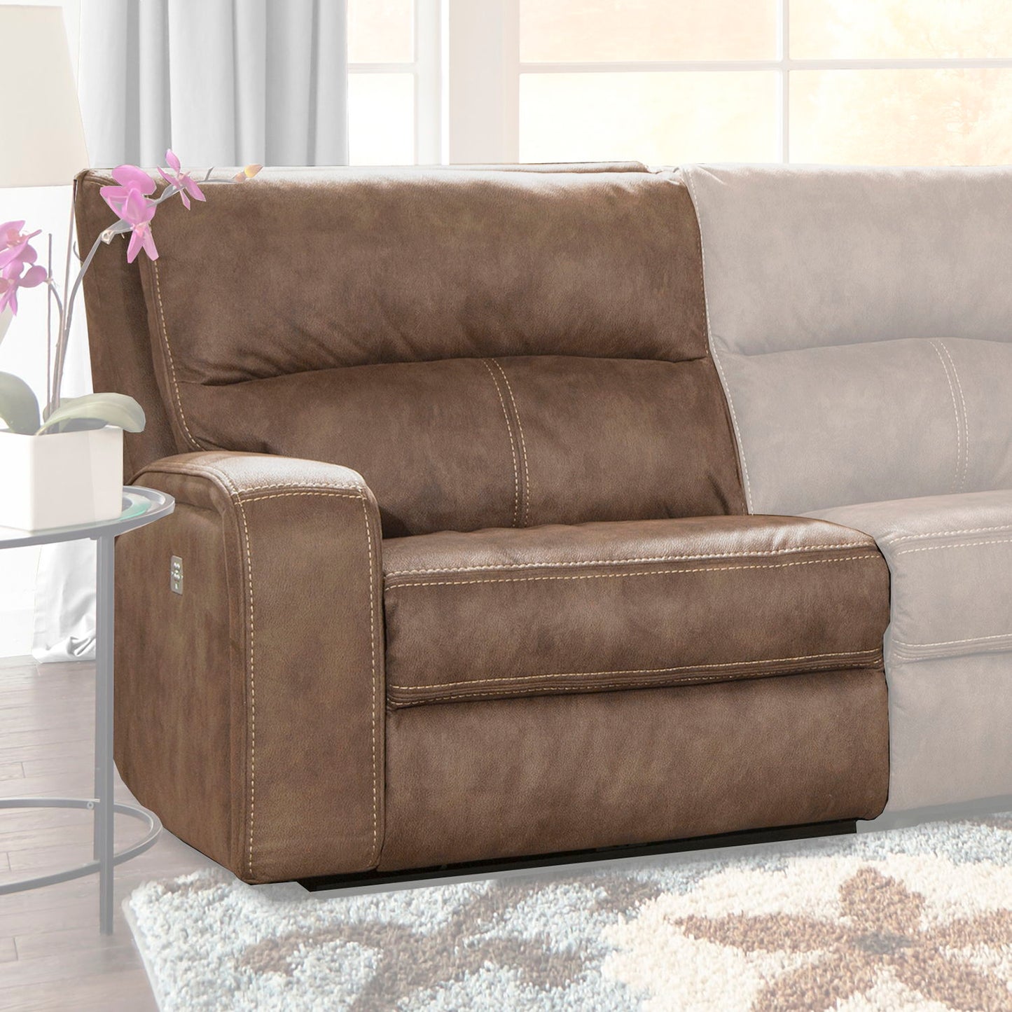 Polaris - Power Left Arm Facing Recliner - Kahlua