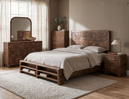 Praga - 4-Drawer Chest - Almond / Barrel Brown