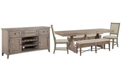 Paxton Place - Extendable Trestle Dining Table Set