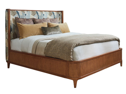 Palm Desert - Villa Park Upholstered Headboard King - Dark Brown / Gray