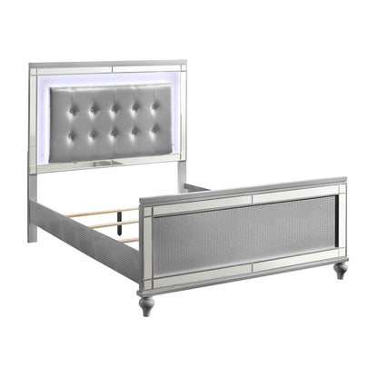 Valentino - 5/0 Queen Footboard & Slats - Silver