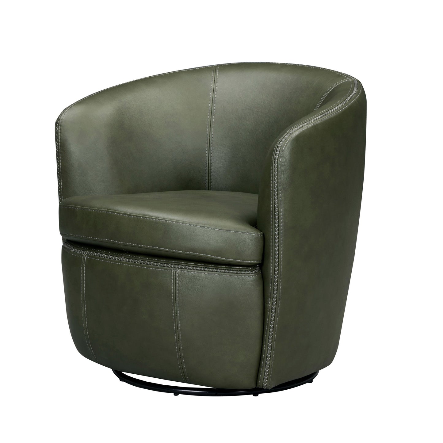 Barolo - 100% Italian Leather Swivel Club Chair (Set of 2)