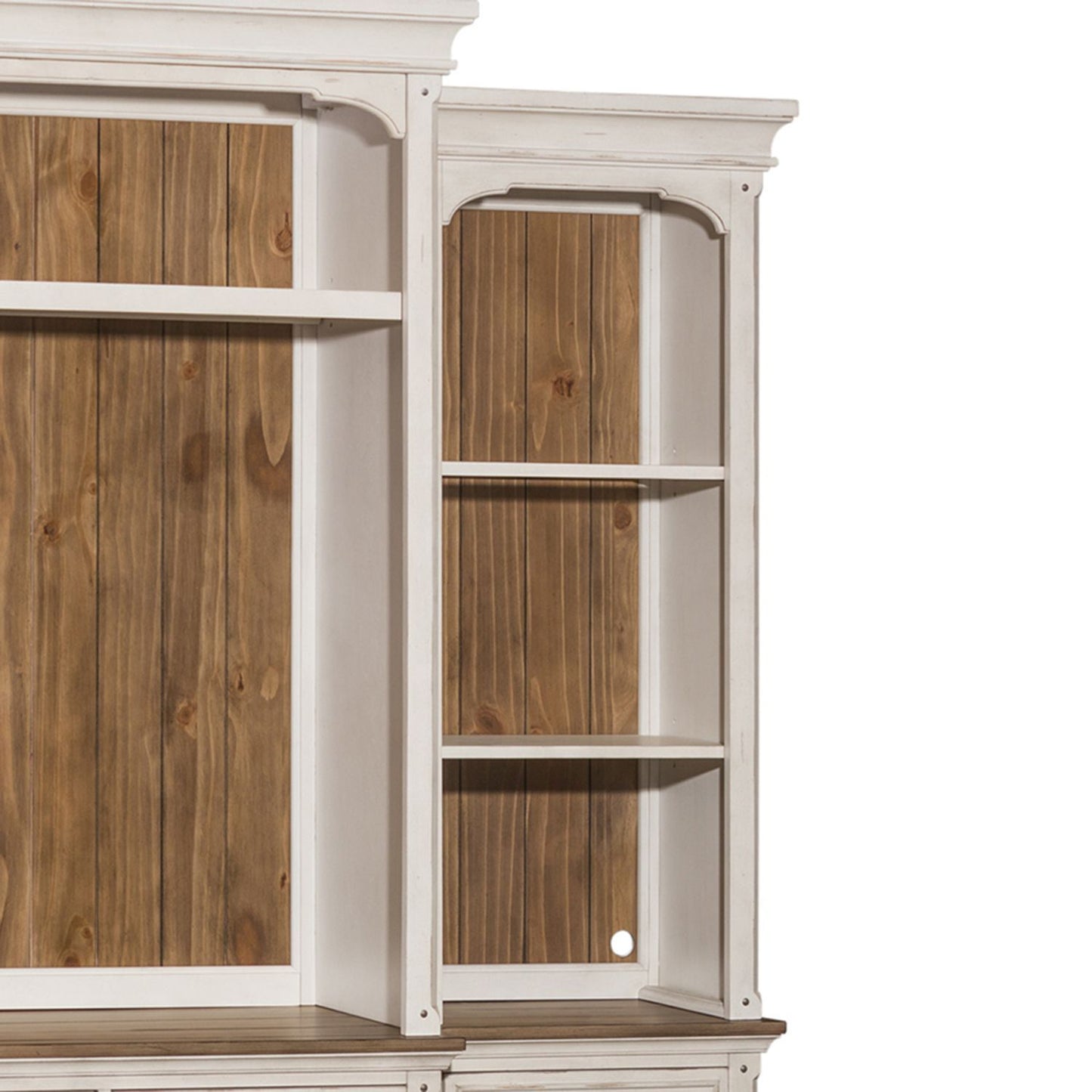 Morgan Creek - Right Pier Top - Antique White / Wirebrushed Tobacco Accents