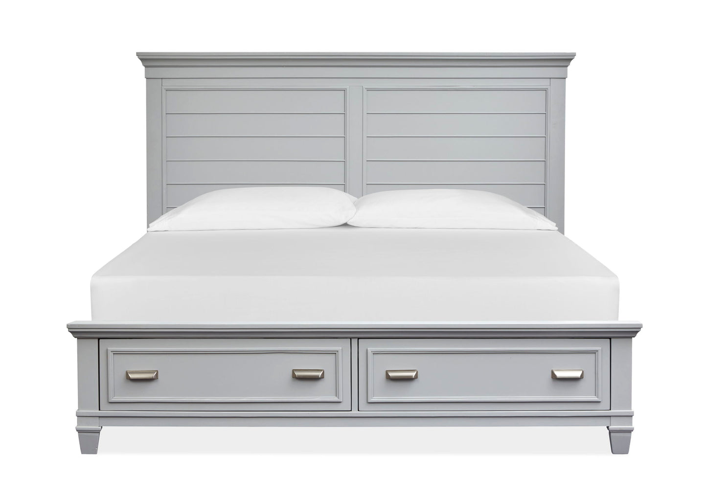 Charleston - Queen Panel Bed Storage Footboard - Harbor Gray