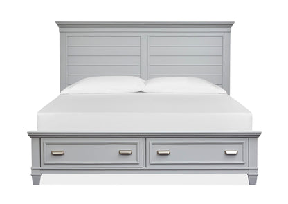Charleston - Queen Panel Bed Storage Footboard - Harbor Gray