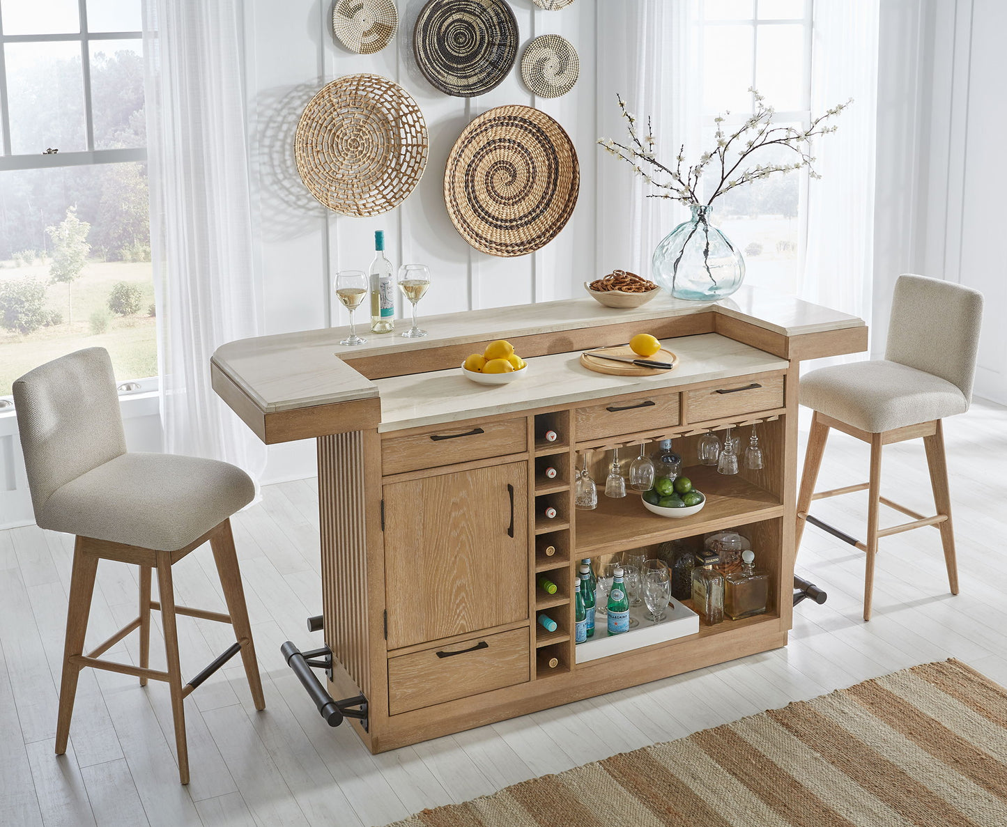 Escape - Dining Bar Base - Glazed Natural Oak / Vanilla Bean