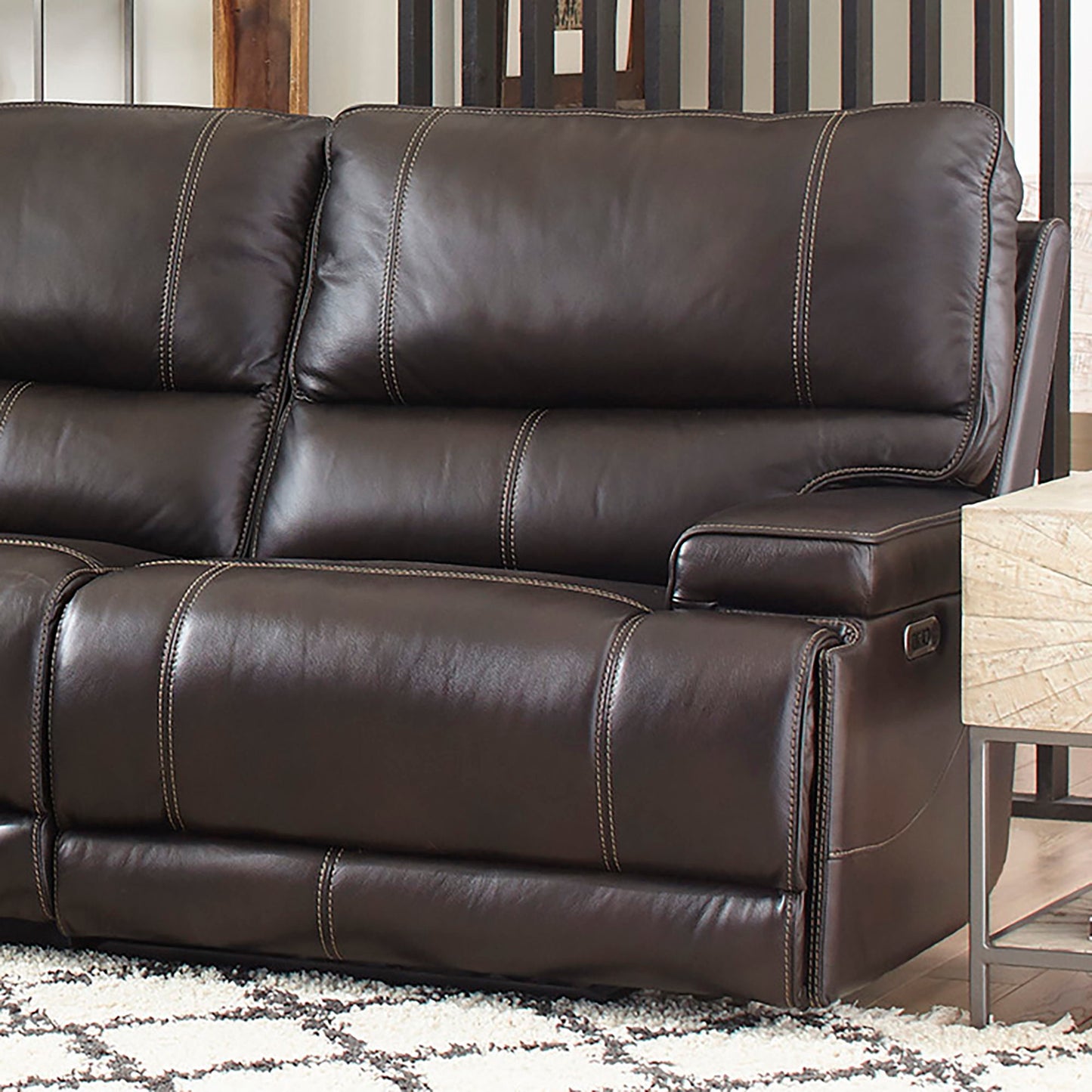 Whitman - Powered By Freemotion Cordless Power Right Arm Facing Recliner - Verona Coffee