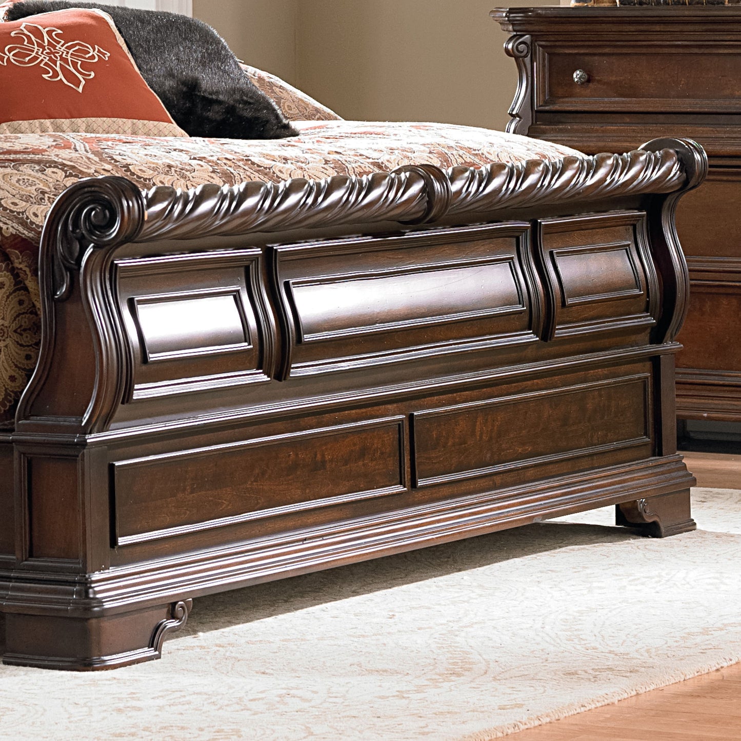 Arbor Place - King Sleigh Footboard - Brownstone