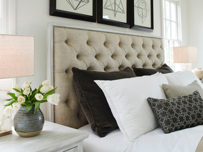 Oyster Bay - Sag Harbor Tufted Upholstered Headboard 6/6-6/0 King/California King - Pearl Silver
