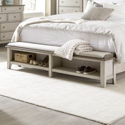 Ivy Hollow - Queen Panel Footboard - Weathered Linen / Dusty Taupe