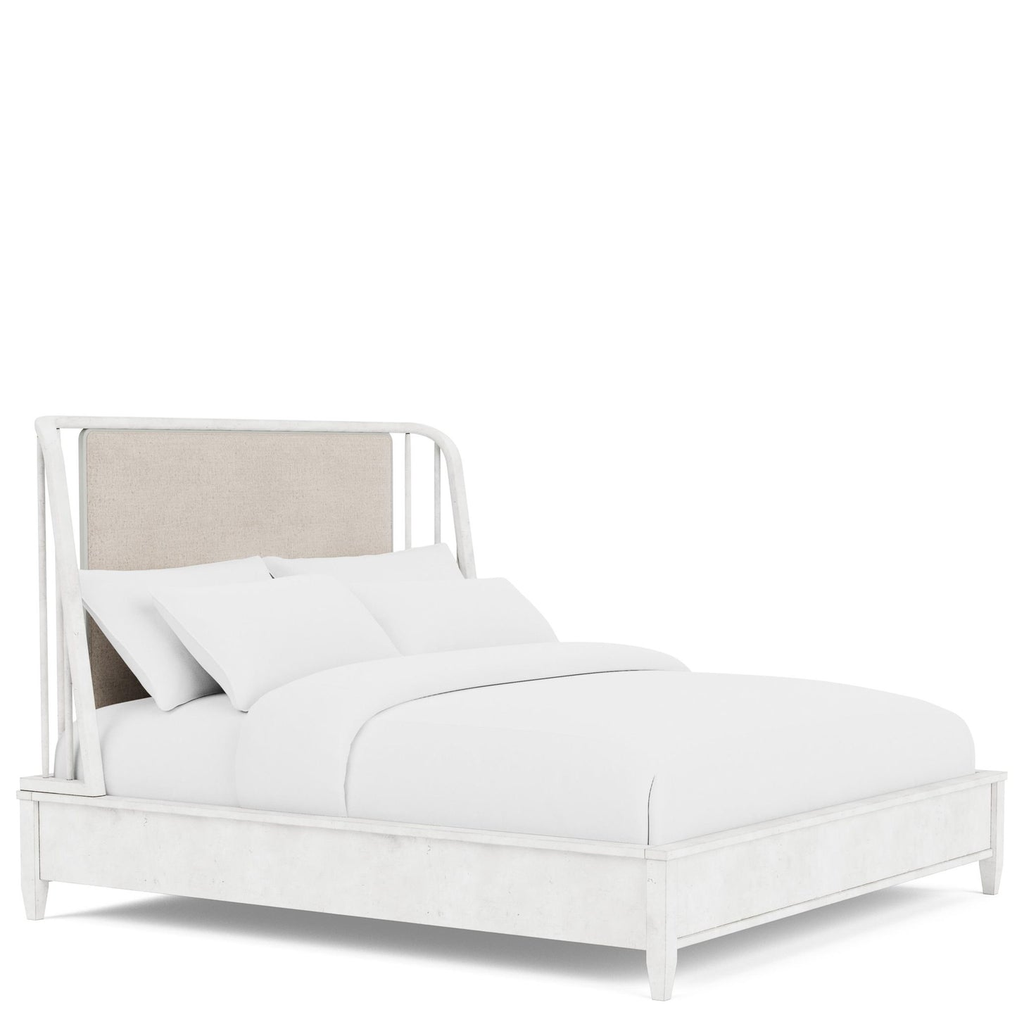 Maddox - King Upholstered Spindle Headboard - White