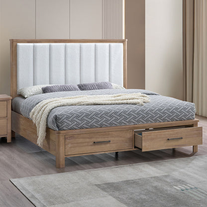 Anika - 5/0 Queen Panel Headboard - White / Natural