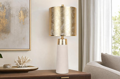 "Luxe Radiance" Ceramic Table Lamp (Set of 2) - Off White / Gold