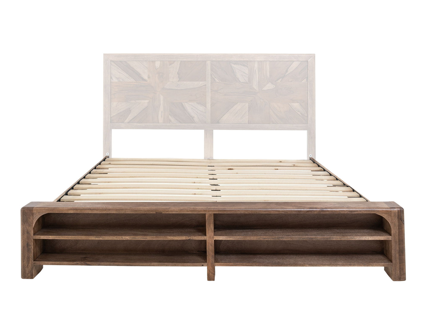 Praga - Eastern King Storage Platform - Almond / Barrel Brown