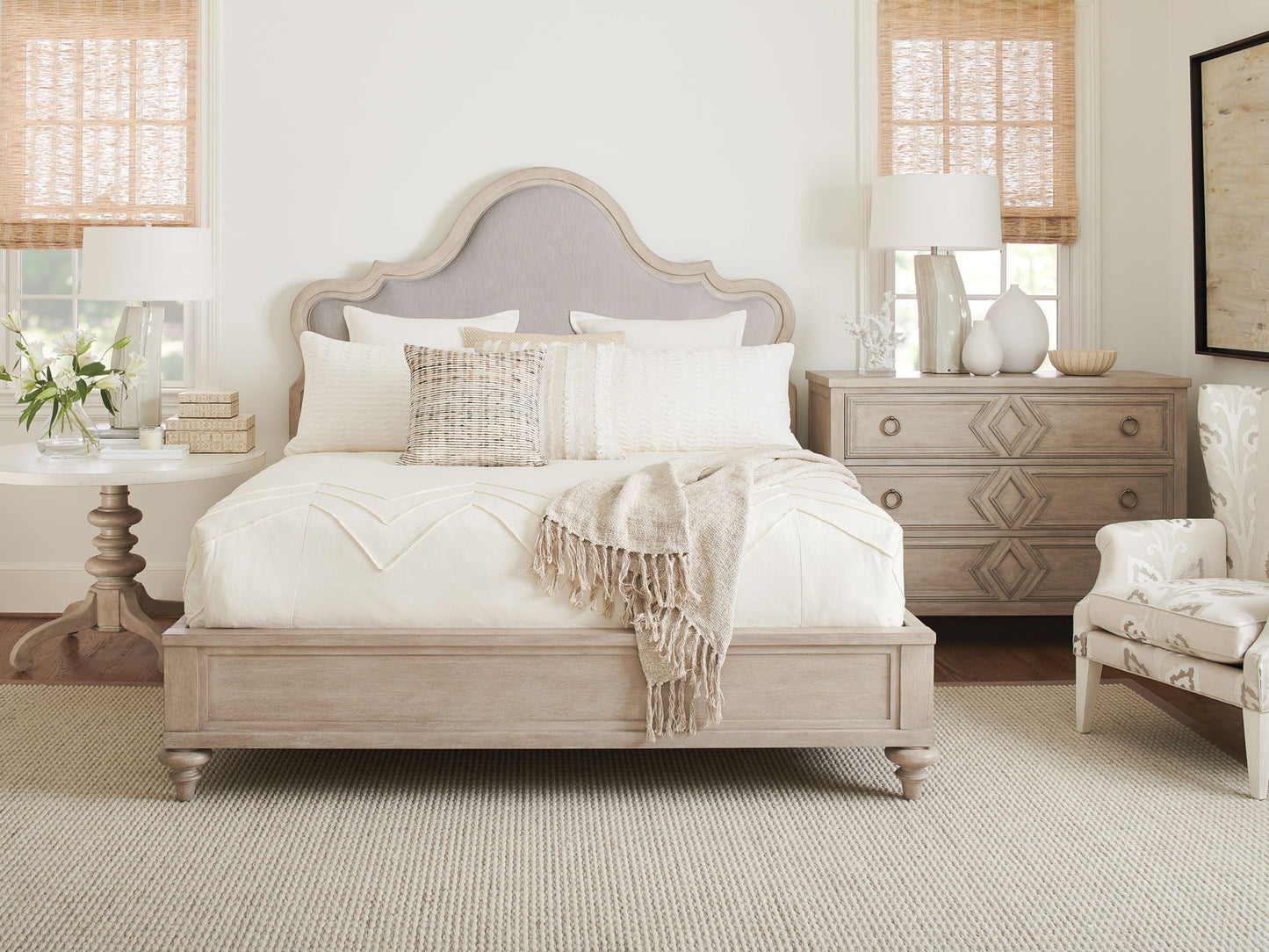 Malibu - Zuma Custom Upholstered Headboard 6/6 King - Light Brown / Gray