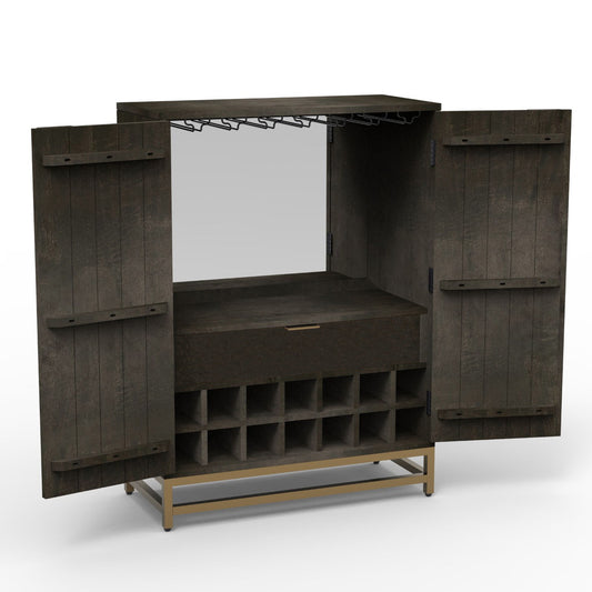 Madira - 35" Bar Cabinet - Two Tone Brown