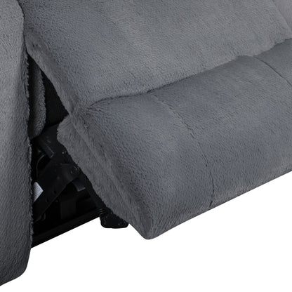 Teddy - LAF Sofa With Power Headrest & Footrest - Gray