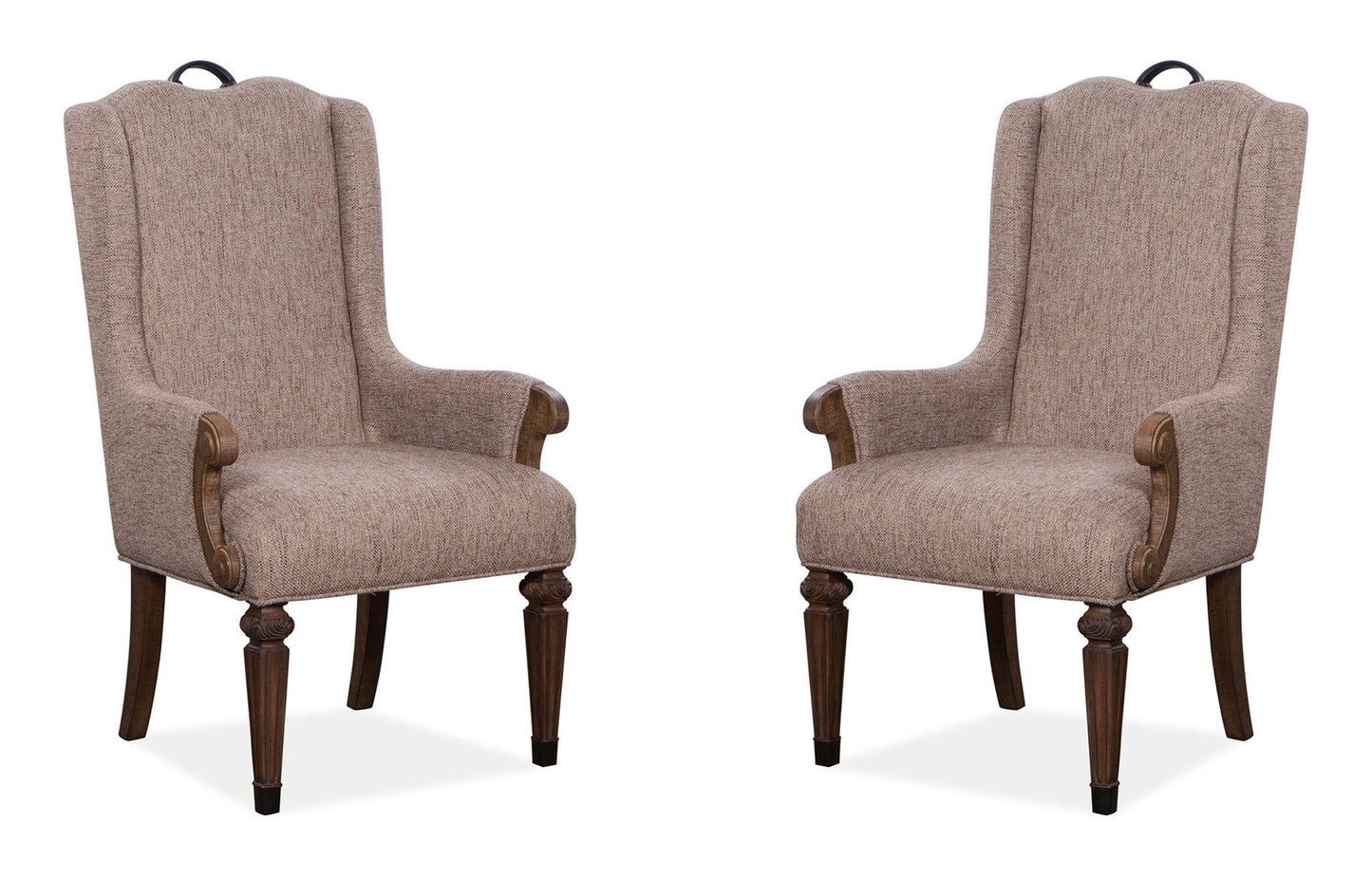 Durango - Wood Upholstered Host Arm Chair (Set of 2) - Willadeene Brown
