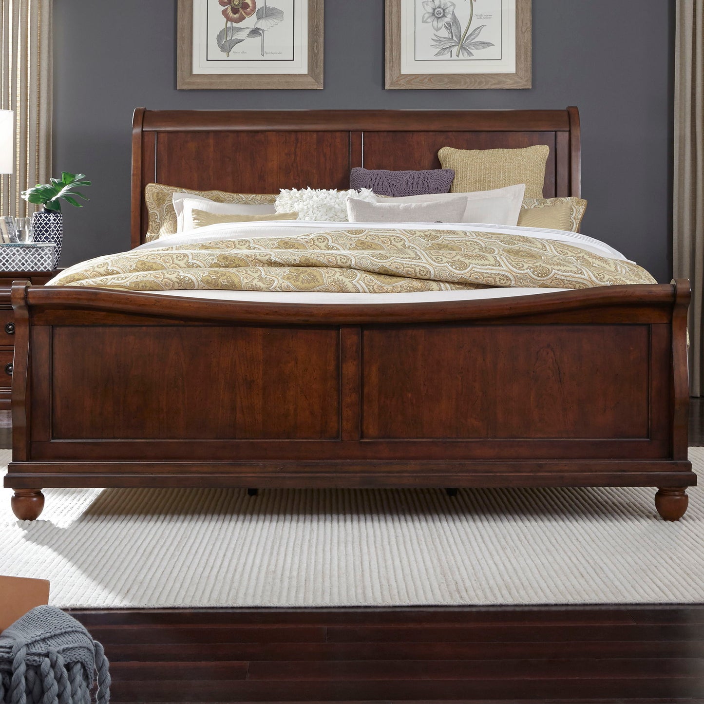 Rustic Traditions - King Sleigh Footboard - Rustic Cherry
