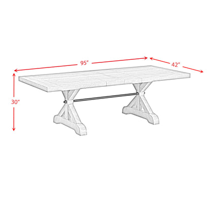Yellowstone - Dining Table With 2X12" Leaves - Gray