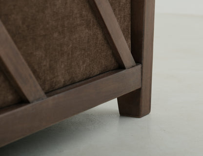 Walnut - Upholstered Loveseat - Deep Forest Brown