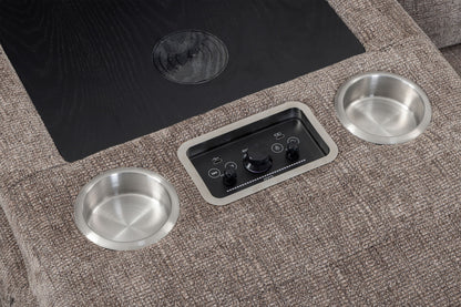 Colton - Power Zero Gravity Sofa With Drop Down Table And Immersive Audio P3 - Branson Tweed