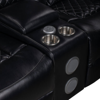 Orion II - RAF Console Loveseat With Recliner - Black