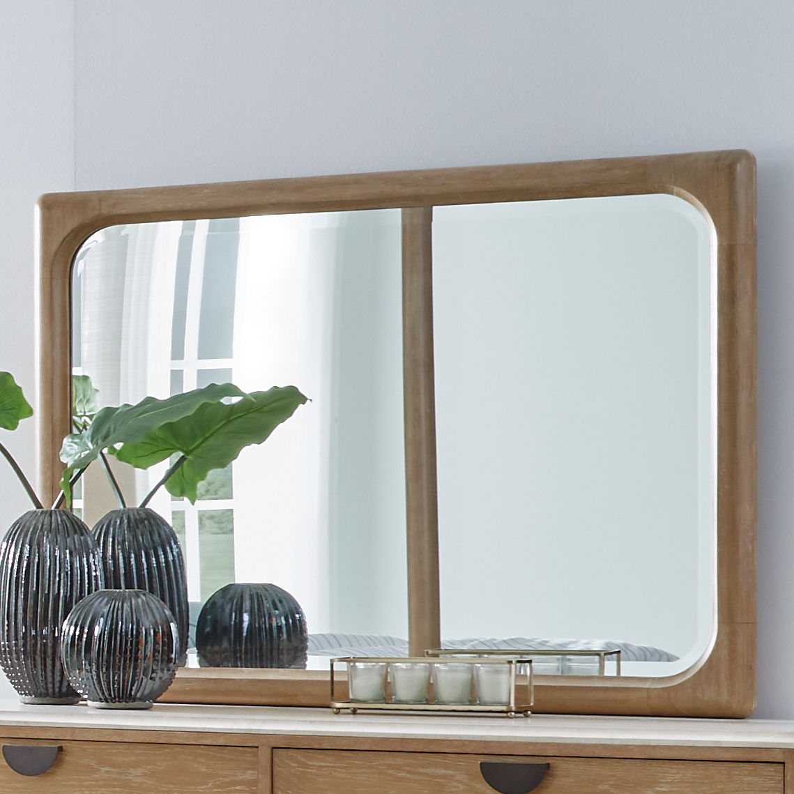 Escape - Bedroom Bedroom Mirror - Glazed Natural Oak
