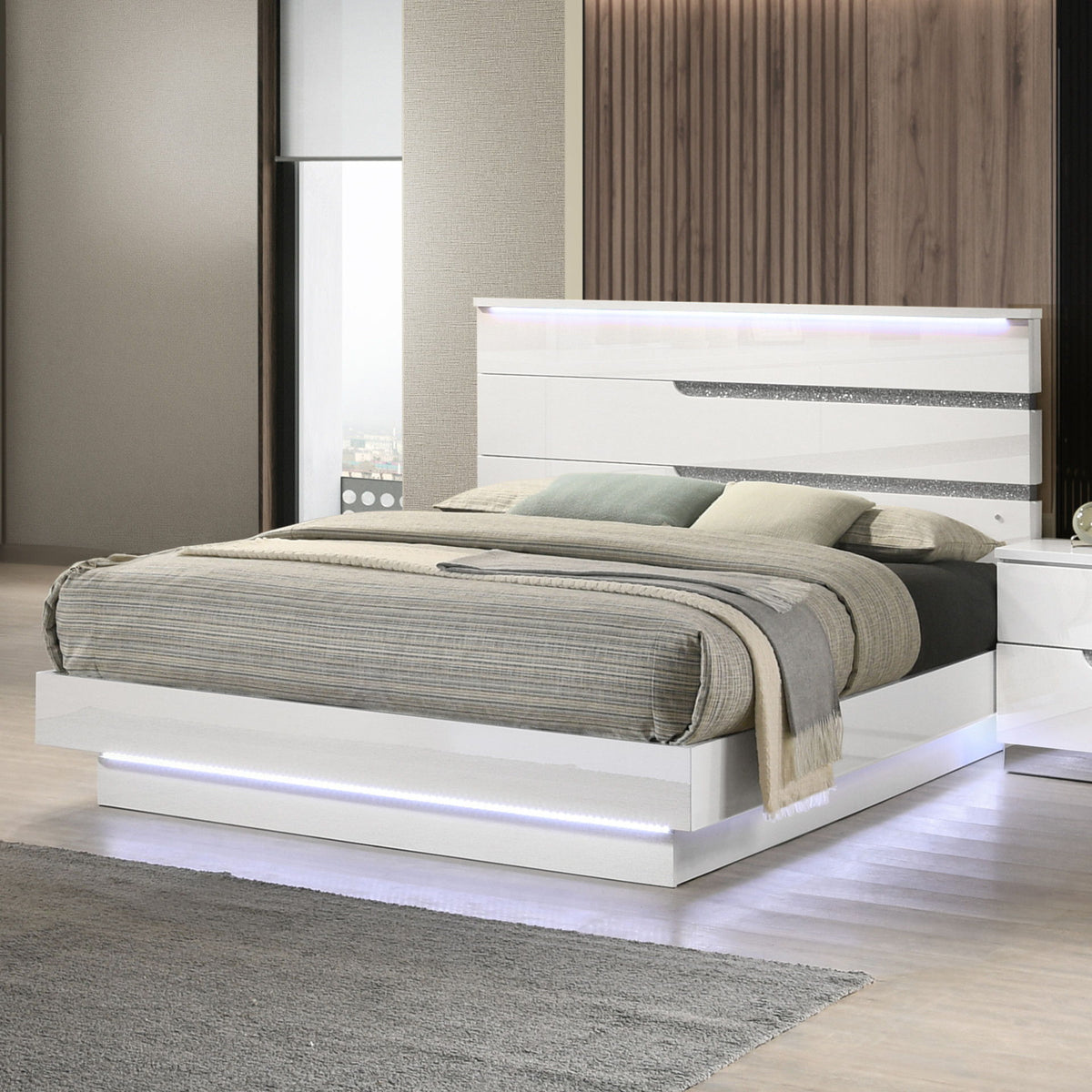 Paradox - 5/0 Queen Panel Rails & Slats - White