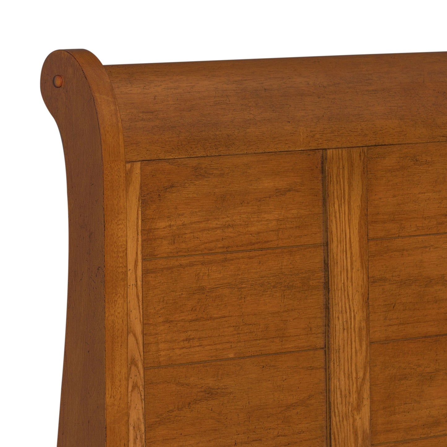 Grandpas Cabin - Full Sleigh Headboard & Footboard - Aged Oak