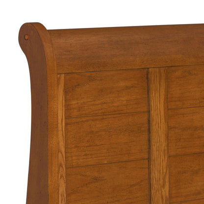 Grandpas Cabin - Full Sleigh Headboard & Footboard - Aged Oak