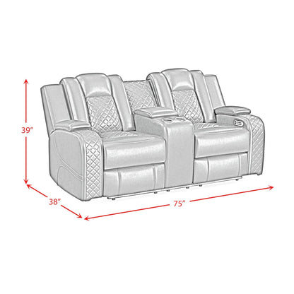 Carlo - Power Motion Loveseat With Power Headrest, Console And LED