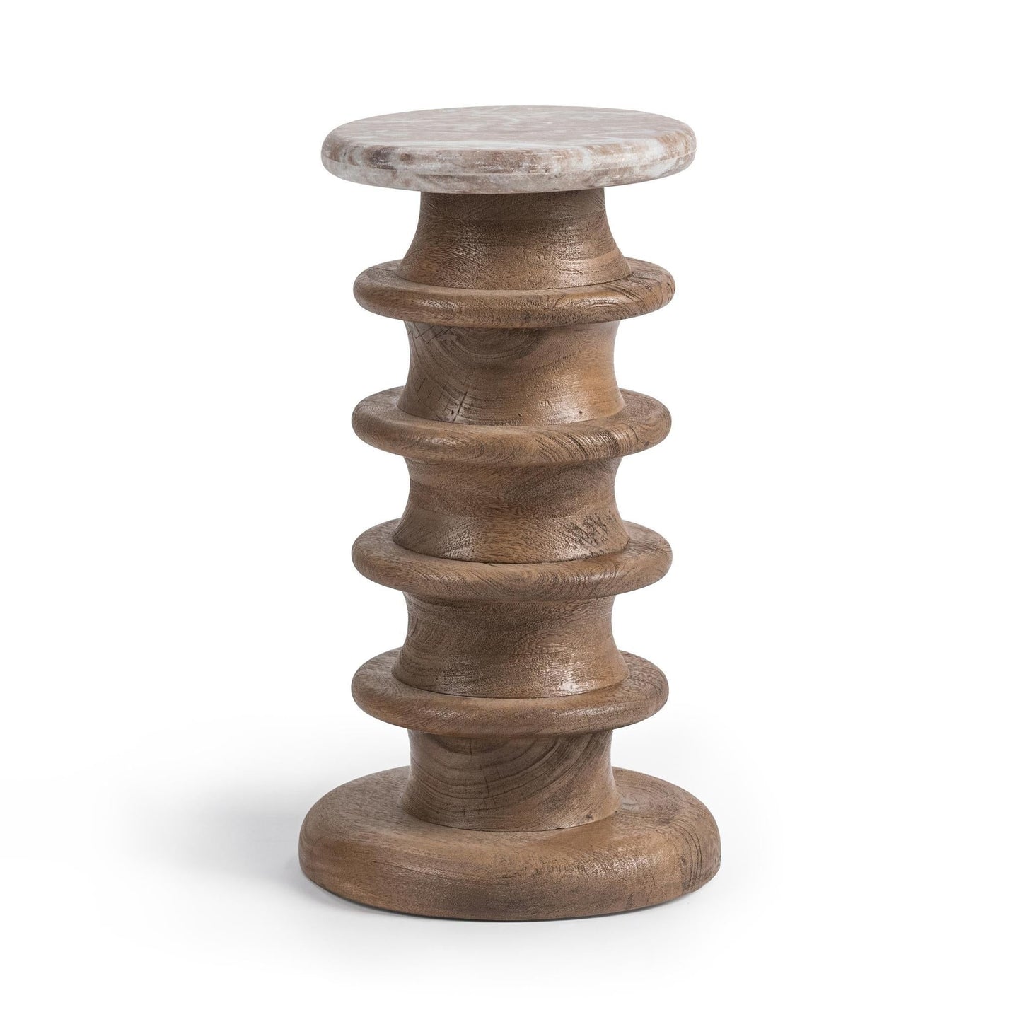 Alisa - Round Accent Table - Sable Stone
