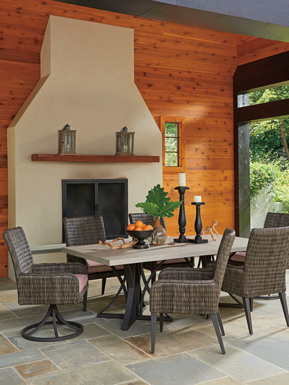 Cypress Point Ocean Terrace - Arm Dining Chair Swivel Rocker - Dark Gray