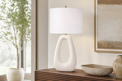 "Serenity Loop" Ceramic Table Lamp (Set of 2) - Textured White