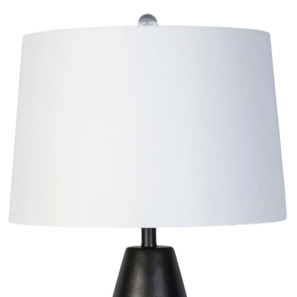 Obsidian Drift Concrete & Crystal Table Lamp (Set of 2) - Black Grain Concrete / Clear Crystal
