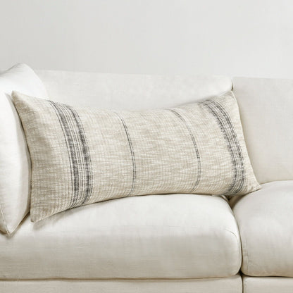 Ria - 36" x 16" Pillow - Natural / Black