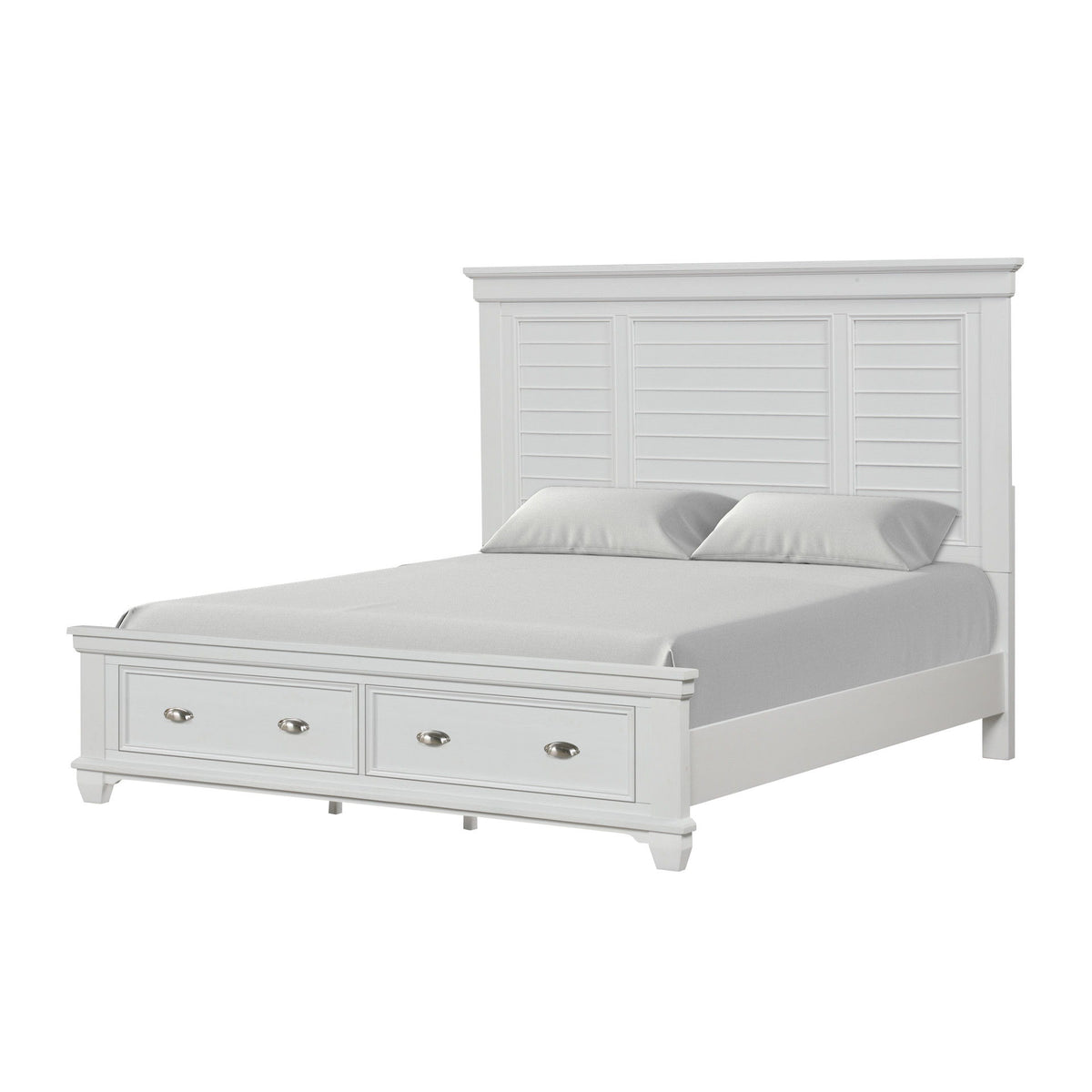 Jamestown - 5/0 - 6/6 Queen / Eastern King Storage Bed Rails - White