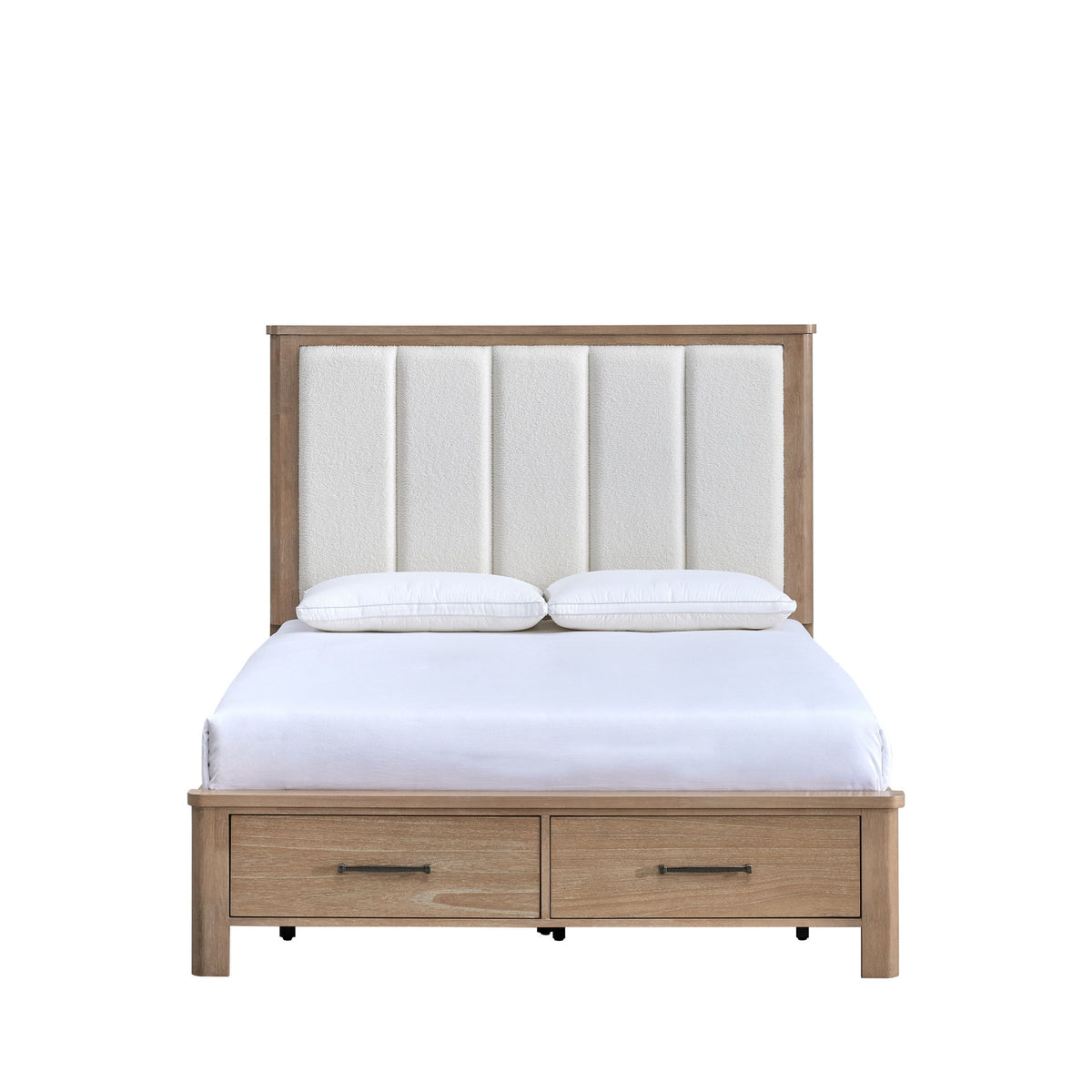 Anika - 5/0 Queen Panel Headboard - White / Natural