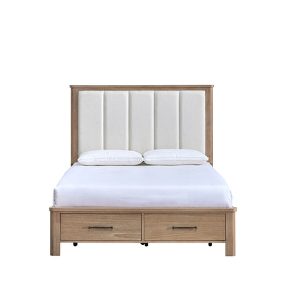Anika - 5/0 Queen Storage Footboard & Slats - White / Natural