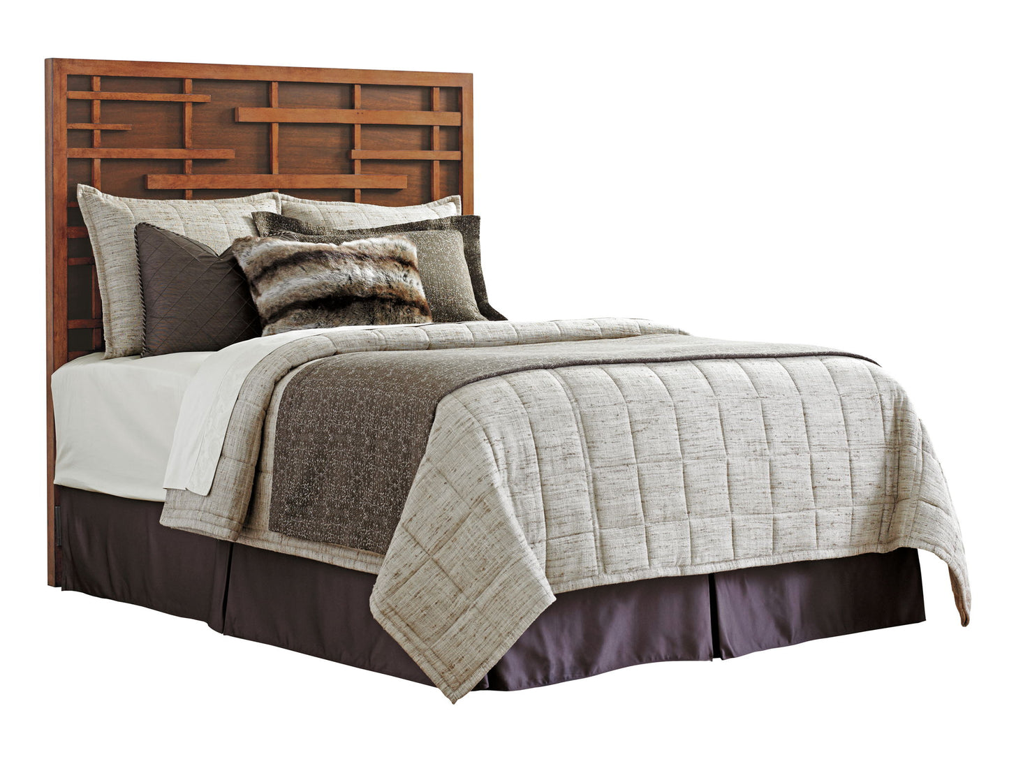 Island Fusion - Shanghai Panel Headboard 5/0 Queen - Dark Brown