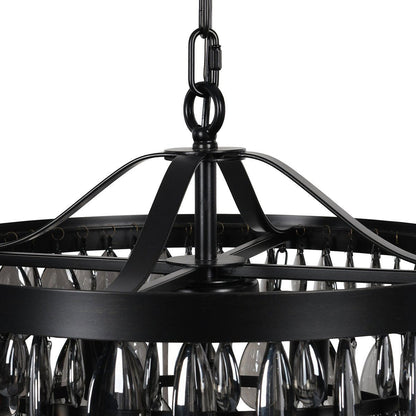Renata - Glass Round Chandelier - Black
