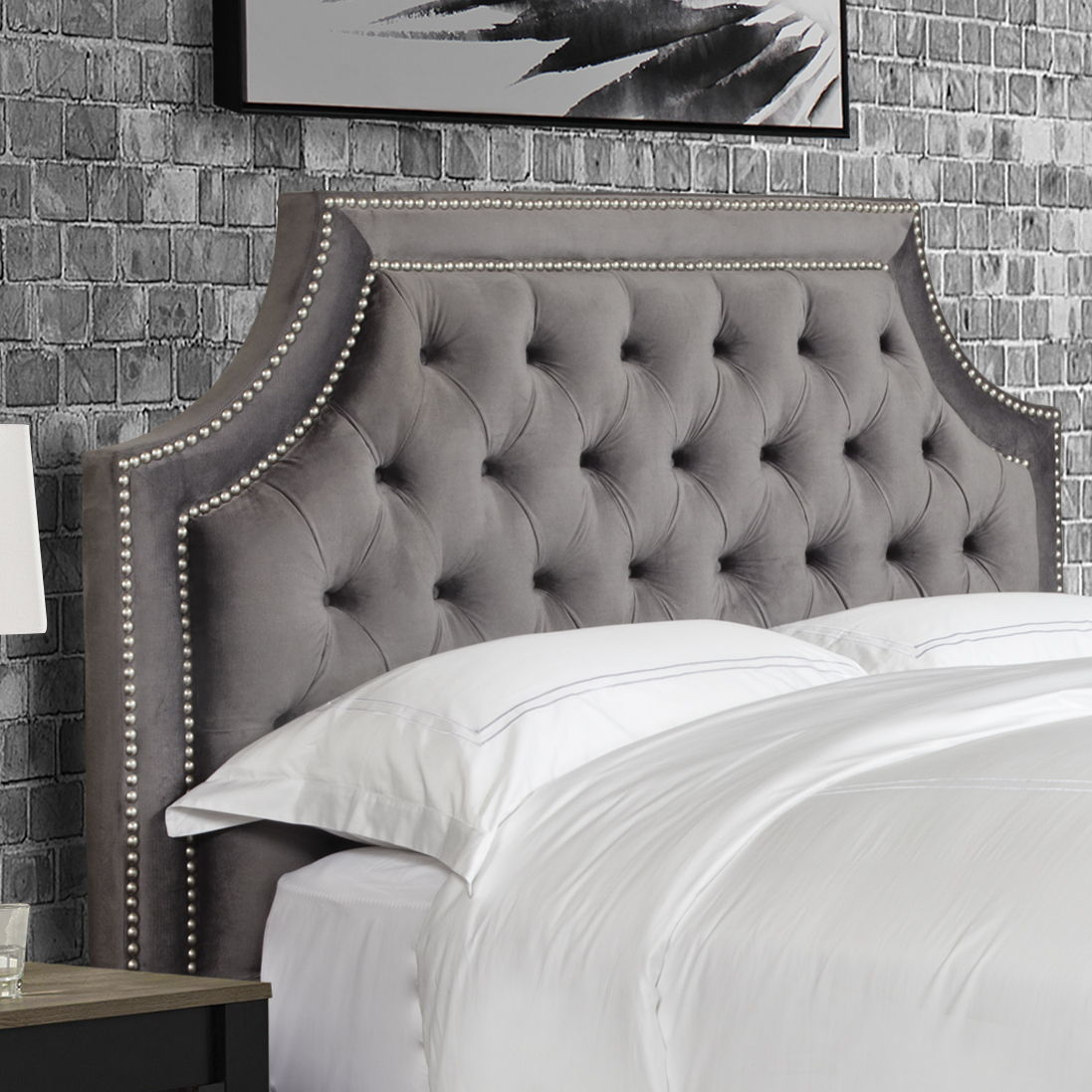 Jasmine - King Headboard - Flannel Gray
