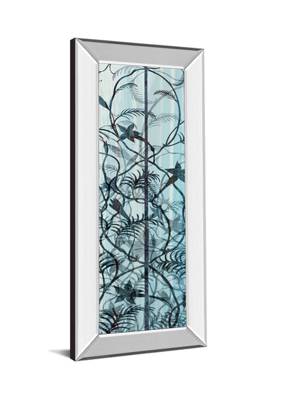 Climbers Il By James Burghardt - Mirror Framed Print Wall Art - Light Blue