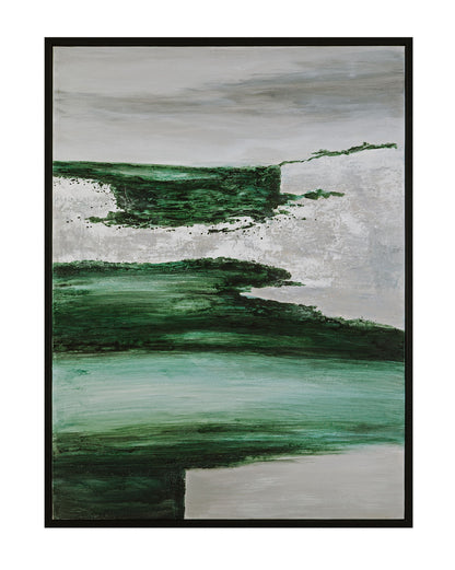 Emerald Horizon Framed Canvas - Green