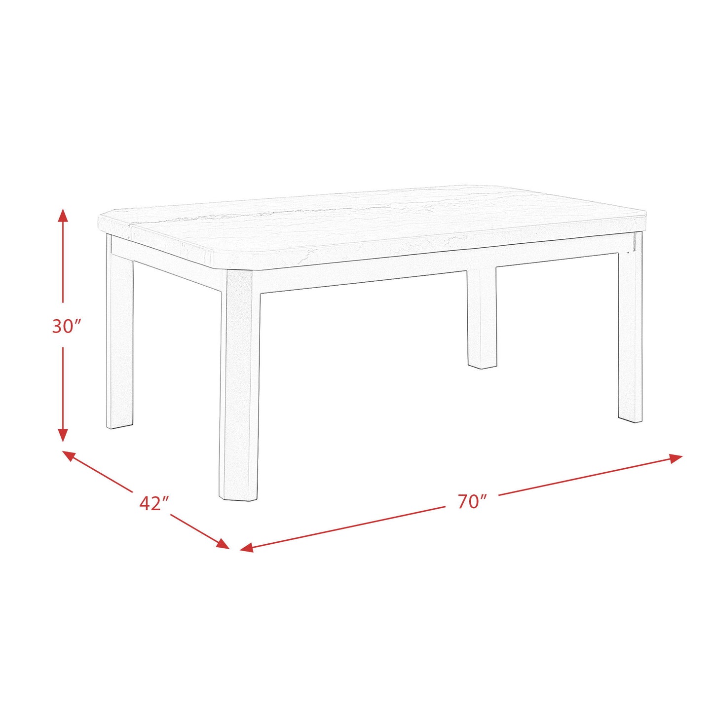 Francesca - Standard Height Dining Table - Gray