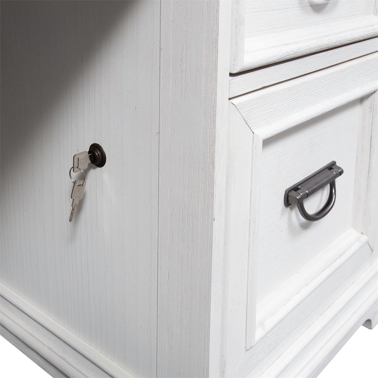 Allyson Park - Credenza - Wirebrushed White / Charcoal